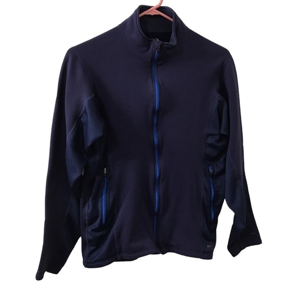 REI dark blue zip up polyester blend jacket size M - Picture 1 of 11